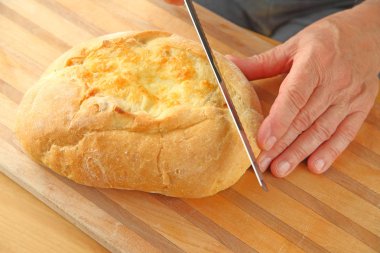 Peynir ekmek ekmek dilimleme