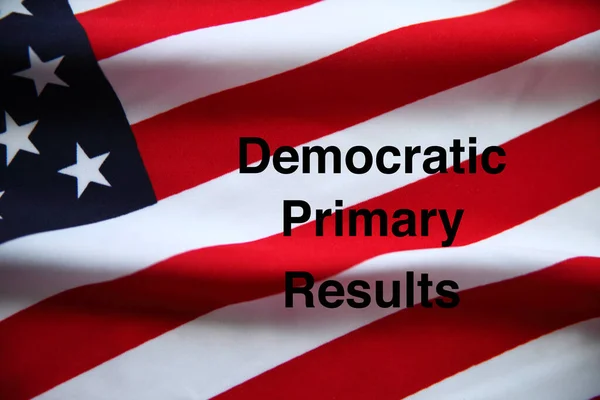 American Flag Democratic Primary Results Bold Type — Stock Photo, Image