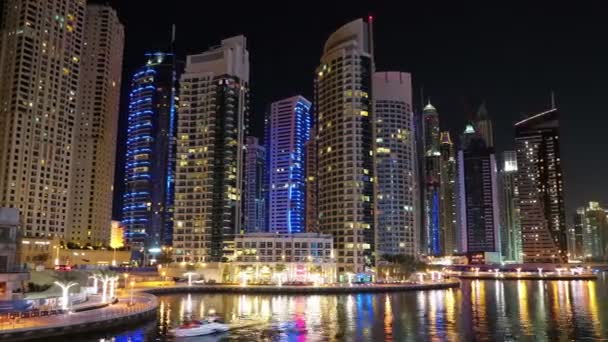 Dubai Marina di notte — Video Stock