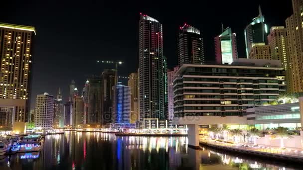 Dubai Marina di notte — Video Stock