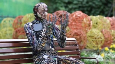 Elektrik telleri insan heykeller