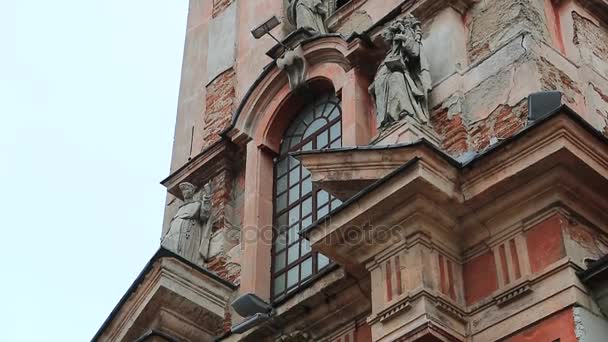 Kościół Dominikanów w mieście Kamieniec Podolski — Wideo stockowe