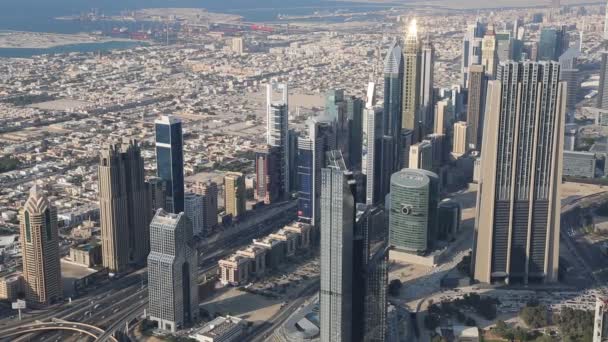 Dubai centro e Golfo Pérsico — Vídeo de Stock