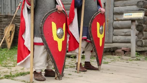 两个骑士在盔甲 — 图库视频影像