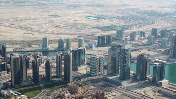Dubai downtown and Persian Gulf — Stock Video