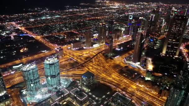 Noční silnice Sheikh Zayed road — Stock video