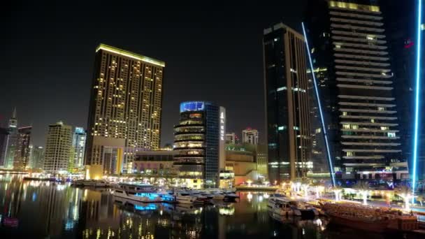 Dubai Marina 's nachts — Stockvideo