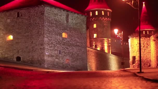 Fortaleza de pedra na cidade de Kamianets-Podilskyi — Vídeo de Stock