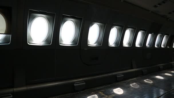 Ventanas dentro del avión — Vídeos de Stock