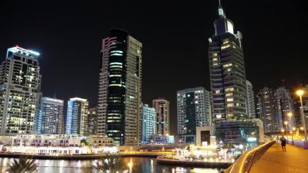 Dubai Marina di malam hari — Stok Video