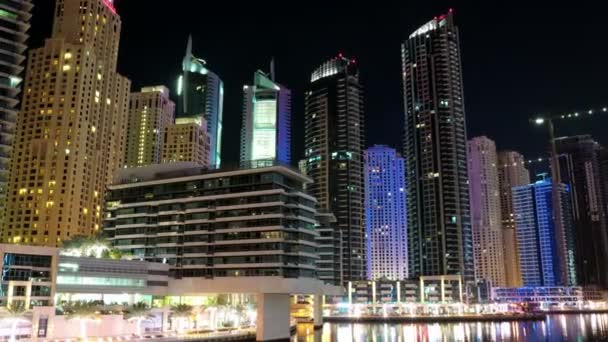 Dubai Marina at night — Stock Video