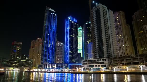Dubai Marina at night — Stock Video