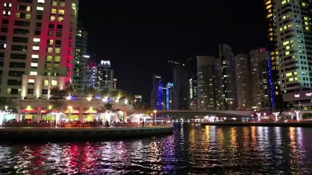 Dubai Marina à noite — Vídeo de Stock