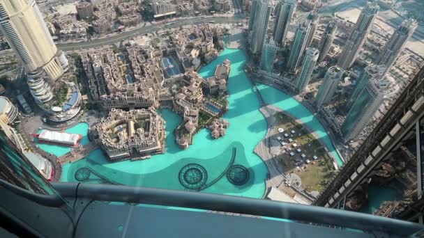 Burj Khalifa Lake and Address hotel — Stock Video