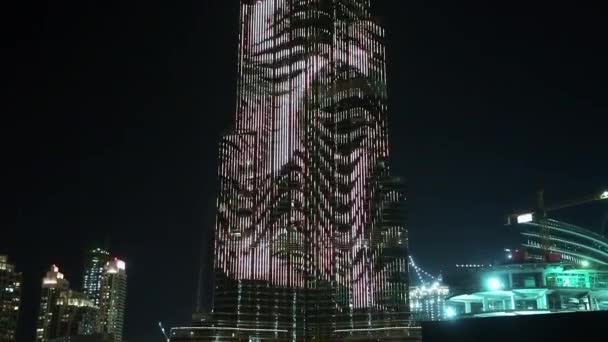 Downtown Burj Dubai met wolkenkrabbers — Stockvideo