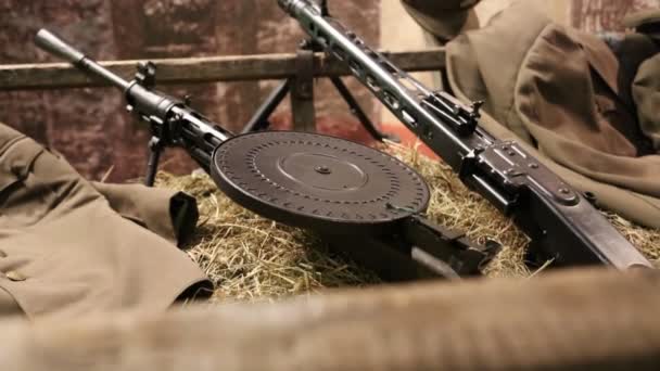 USSR and German machine guns — Stock Video