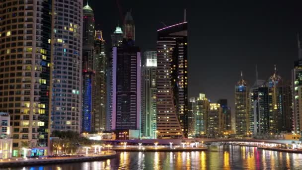 迪拜码头晚上 — 图库视频影像
