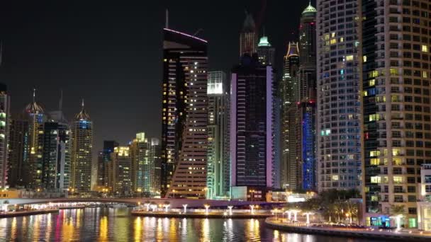 Dubai Marina at night — Stock Video