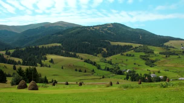 4k Timelapse mraků a krásné zelené louky — Stock video