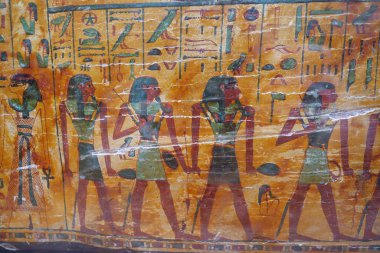 CAIRO, EGYPT, DECEMBER 12, 2019: Ancient Egyptian exhibits from museum of Egyptian antiquities in Cairo, known commonly as Egyptian museum or museum of Cairo