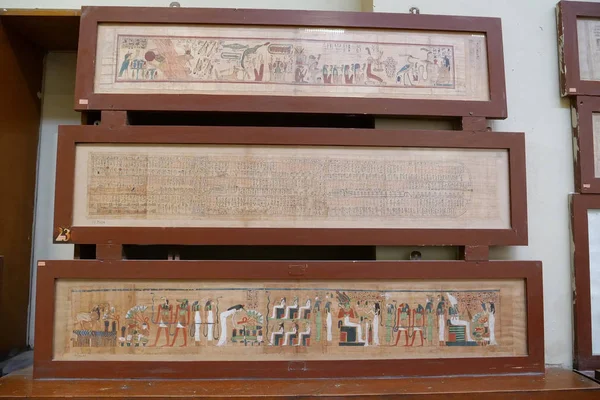Cairo Egito Dezembro 2019 Papiro Egípcio Antigo Museu Antiguidades Egípcias — Fotografia de Stock