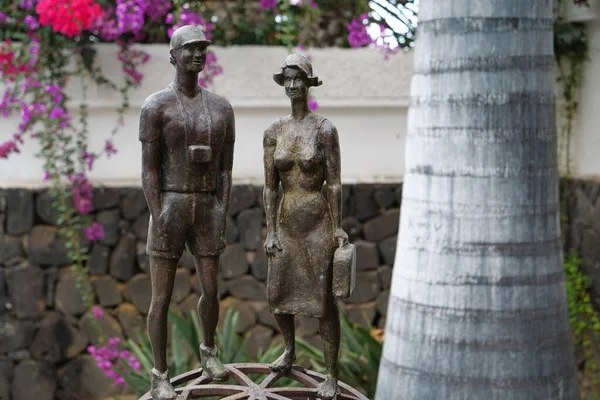 Île Tenerife Puerto Cruz Espagne Septembre 2019 Monument Aux Touristes — Photo
