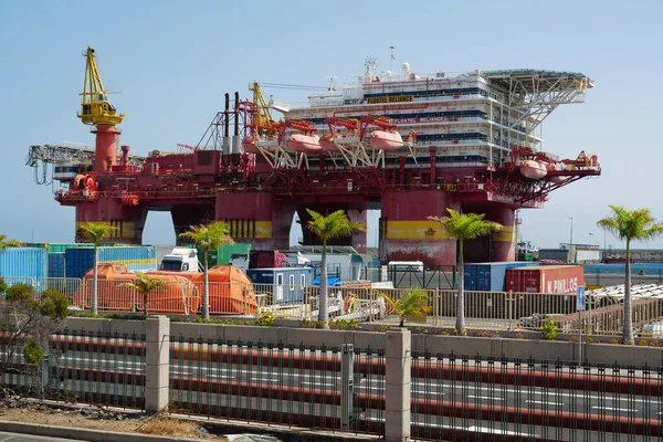 Santa Cruz Tenerife Islas Canarias España Septiembre 2019 Plataforma Floatel — Foto de Stock