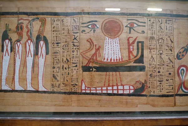 Cairo Egito Dezembro 2019 Papiro Egípcio Antigo Museu Antiguidades Egípcias — Fotografia de Stock