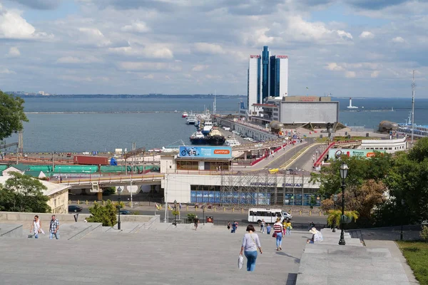 Ucrania Odessa Septiembre 2019 Odessa Sea Port Puerto Marítimo Ucraniano —  Fotos de Stock