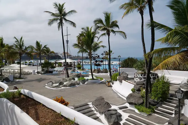 Ilha Tenerife Puerto Cruz Espanha Setembro 2019 Lago Martianez Complexo — Fotografia de Stock