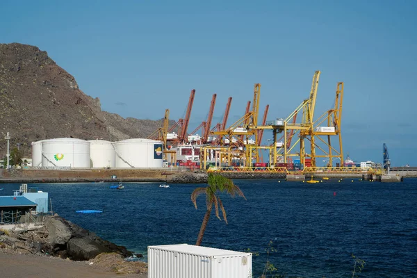 Santa Cruz Tenerife Canary Islands Spain September 2019 Cranes Seaport — Stock Photo, Image