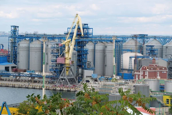Odessa Ukraine Septembre 2019 Grues Réservoirs Port Odessa Grand Port — Photo