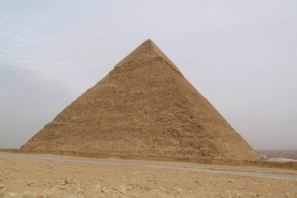 Пирамида Хафре Плато Гиза Недалеко Каира Египет — стоковое фото