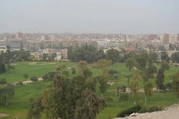 Vista Ciudad Cairo Desde Gran Pirámide Giza También Conocida Como —  Fotos de Stock