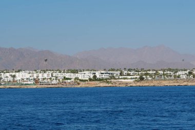 Mısır, Sharm El Sheikh, Sina, Kızıl Deniz, 7 Aralık 2019: Sharm El Sheikh, Mısır 'da Kızıldeniz kıyısındaki oteller