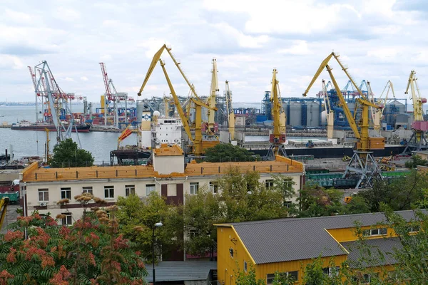 Odessa September 2019 Panorama View Odessa Seaport Largest Ukrainian Port — Stockfoto