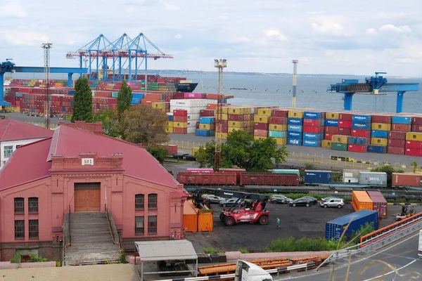 Odessa Ukraine September 2019 Color Containers Odessa Port Largest Ukrainian — Stock Photo, Image