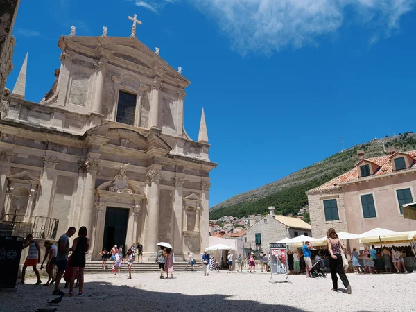 Dubrovnik Croatia Junho 2019 Turistas Nas Ruas Cidade Velha Dubrovnik — Fotografia de Stock