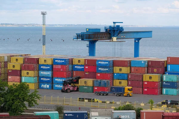 Odessa Ukraine September 2019 Loading Unloading Works Odessa Sea Port — Stockfoto