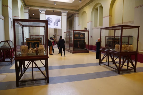 Cairo Egipto Diciembre 2019 Personas Museo Antigüedades Egipcias Cairo Conocido — Foto de Stock