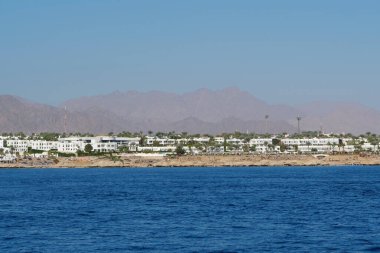Mısır, Sharm El Sheikh, Sina, Kızıl Deniz, 7 Aralık 2019: Sharm El Sheikh, Mısır 'da Kızıldeniz kıyısındaki oteller