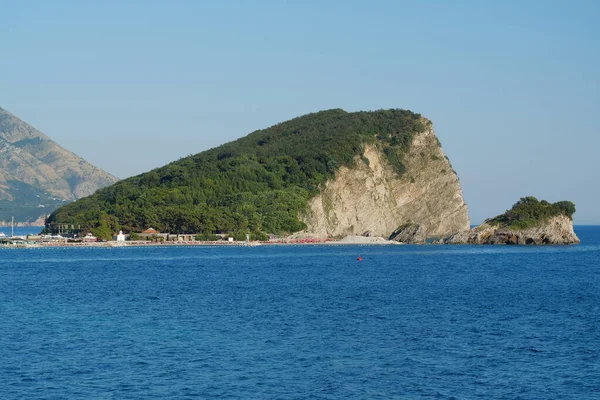 Isla Santa Nikola Cerca Budva Montenegro Budva Ciudad Montenegrina Mar — Foto de Stock