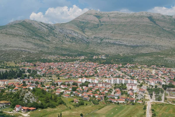 Panorama Utsikt Över Staden Trebinje Och Floden Trebisnjica Republika Srpska — Stockfoto