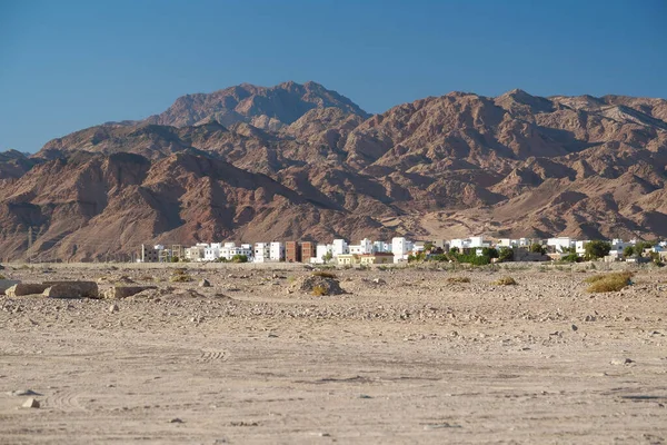 Πανόραμα Της Μικρής Πόλης Dahab Στη Νοτιοανατολική Ακτή Της Χερσονήσου — Φωτογραφία Αρχείου