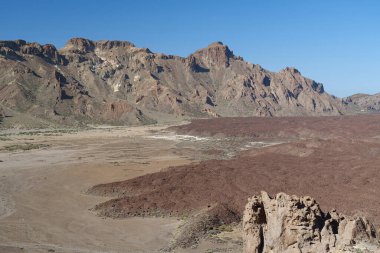 Volkan Teide 'li Caldera. Katı lav ya da çan kulesi, Tenerife Adası, Kanarya Adaları, Spai.