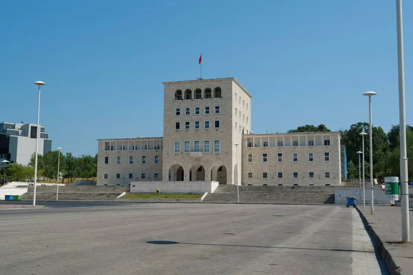 Tirana Albania Luglio 2019 Edificio Principale Del Politecnico Tirana Piazza — Foto Stock