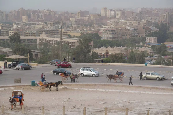 Káhira Egypt Prosince 2019 Pohled Město Káhiry Velké Pyramidy Gíze — Stock fotografie