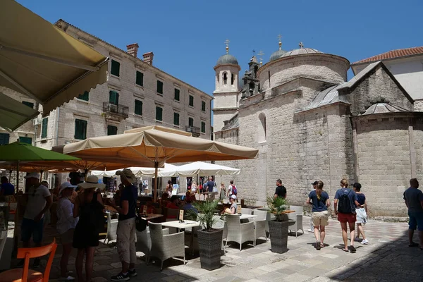 Montenegro Kotor Června 2019 Lidé Starém Historickém Městě Kotor Pobřežní — Stock fotografie