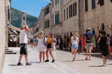 DUBROVNIK, CROATIA, JUNE 28, 2019: People on the streets in Dubrovnik old town, Croatia