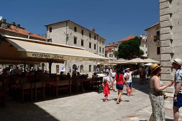 Montenegro Kotor 1Er Juillet 2019 Personnes Dans Vieille Ville Historique — Photo